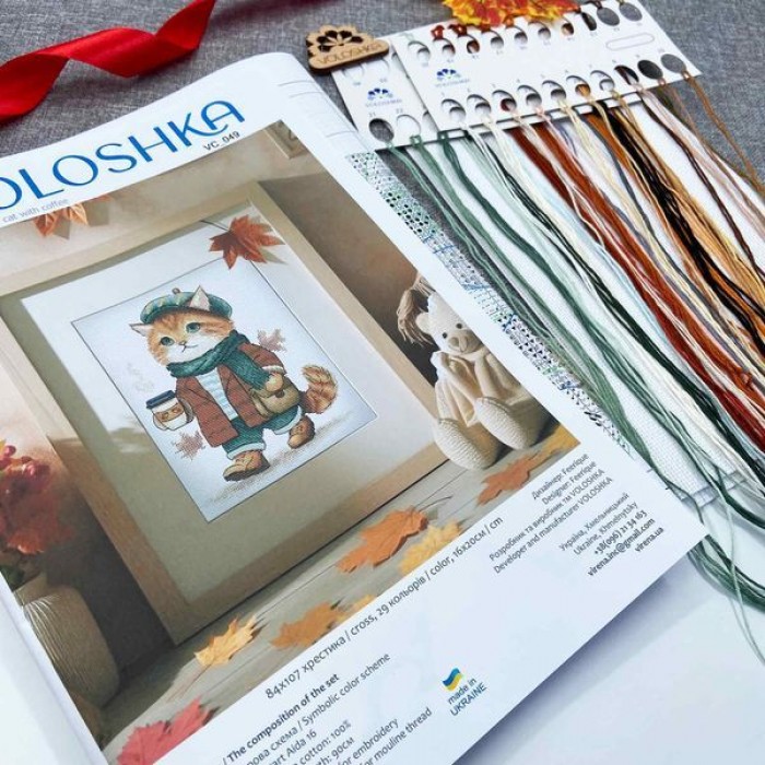 Набір для вишивки хрестиком "Котик з кавою" (VC-049)