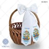 Бант для кошика з свічкою, паскою та крашанками польською мовою (БК-048-PL)