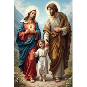 Алмазна мозаїка ColorArt 40x60 "Свята родина" + голограмні алмазики SV1505