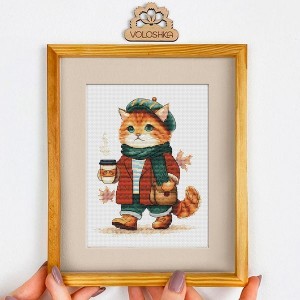 Набір для вишивки хрестиком "Котик з кавою" (VC-049)