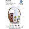 Бант для кошика «ХВ» з хрестом та квітами польською мовою (БК-049-PL)