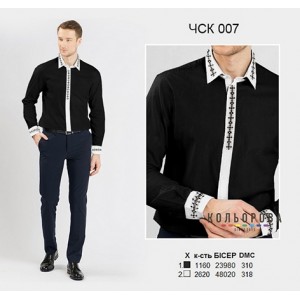 Чоловіча сорочка комбінована ЧСК-007. Заготовка під вишивку