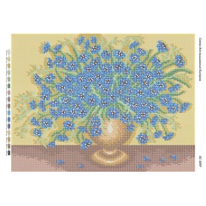 БС-3097 Волошки. Схема для вишивки бісером