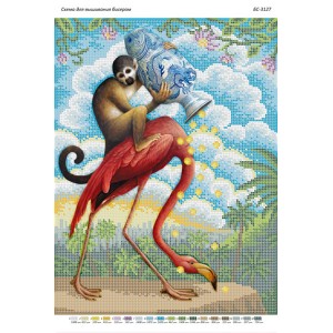 БС-3127 Мавпочка (до грошей). Схема для вишивки бісером