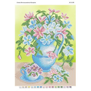 БС-3178 Натюрморт з квітами. Схема для вишивки бісером