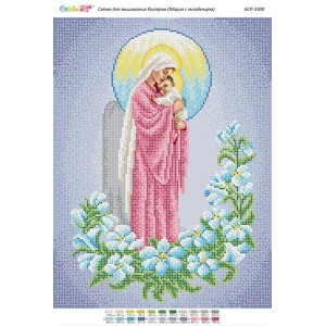 БСР-3300 Марія з малятком. Схема для вишивки бісером