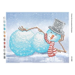 БС-4080 Сніговичок. Схема для вишивки бісером