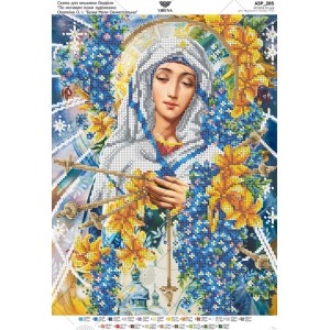 Схема для вишивки бісером за мотивами ікони О.Охапкіна «Божа Мати Семистрільна» (А3Р-285)
