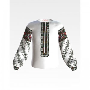 Заготовка дитячої вишиванки на 1-3 років "Борщівська" для вишивки бісером (БД052кБ28нн)