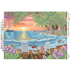 БС-3270 Відпочинок біля моря. Схема для вишивки бісером