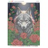 БС-3439 Вовк в трояндах (частк. вишивка). Схема для вишивки бісером