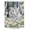 БС-3463 Тигр в квітах (частк. вишивка). Схема для вишивки бісером