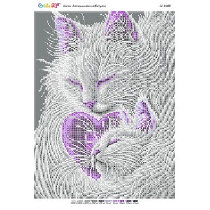 БС-3483 Коти (частк. вишивка). Схема для вишивки бісером