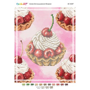 БС-4287 Тістечко ІІ (частк. вишивка). Схема для вишивки бісером