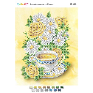 БС-4328 Чай з ромашкою (частк. вишивка). Схема для вишивки бісером