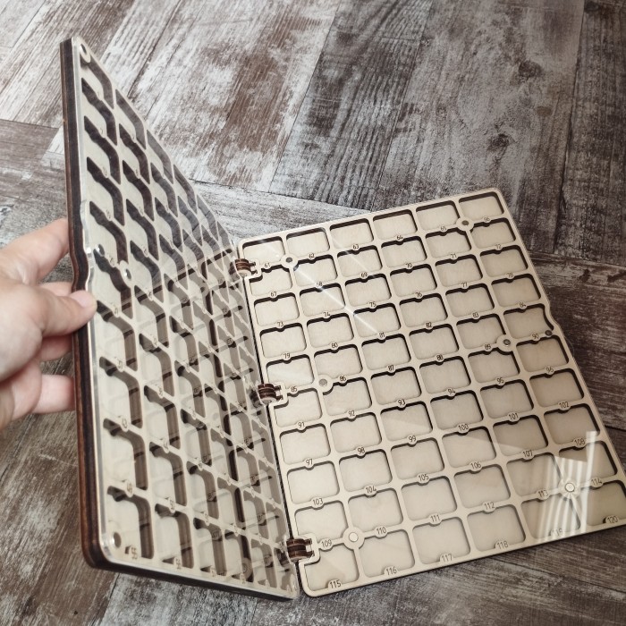 Дерев'яний органайзер для бісеру Альбом на 120 комірок (060638а)