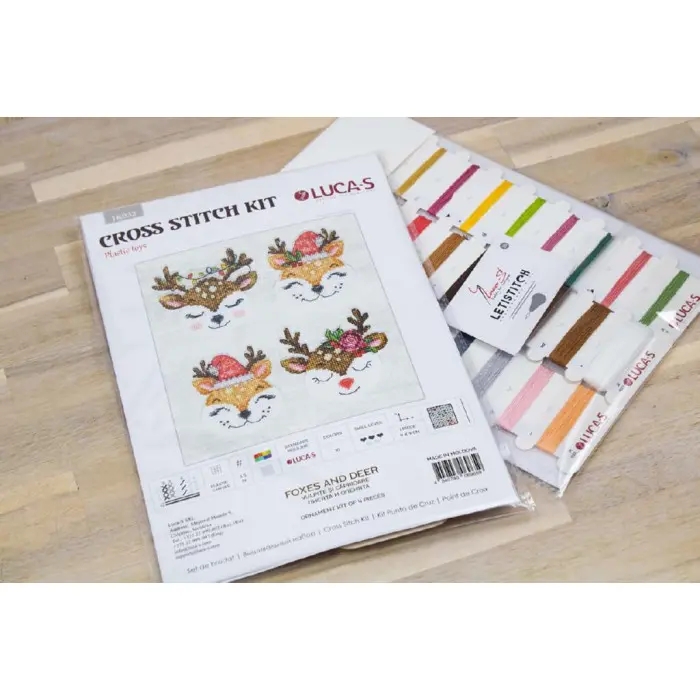 JK032 Ялинкові іграшки. Лисята і оленята. Luca-S. Набір для вишивки хрестиком