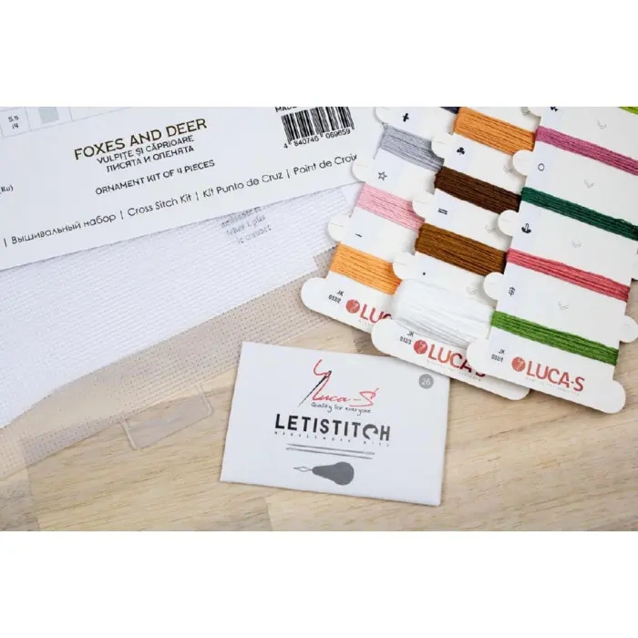 JK032 Ялинкові іграшки. Лисята і оленята. Luca-S. Набір для вишивки хрестиком