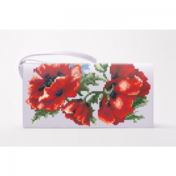 Заготовка клатча "Маки червоні" для вишивки бісером (КЛ041кБ1301)