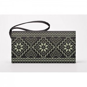 КЛ106шЧ1301i Набір для вишивки друкованим хрестиком "Клатч Мережка" Барвиста вишиванка, 21x13 см шовк, чорний