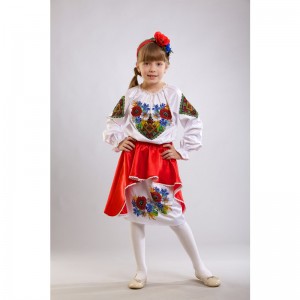 Заготовка дитячого плаття на 9-12 років "Польова" для вишивки бісером (ПД008кБ40нн)