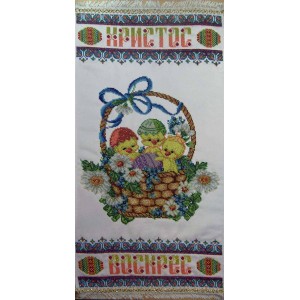 РВ-07 Веселі курчата. Рушник пасхальний для вишивки бісером