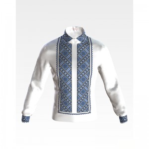 Заготовка чоловічої вишиванки "Небесна блакить" для вишивки бісером (СЧ041кБнннн)