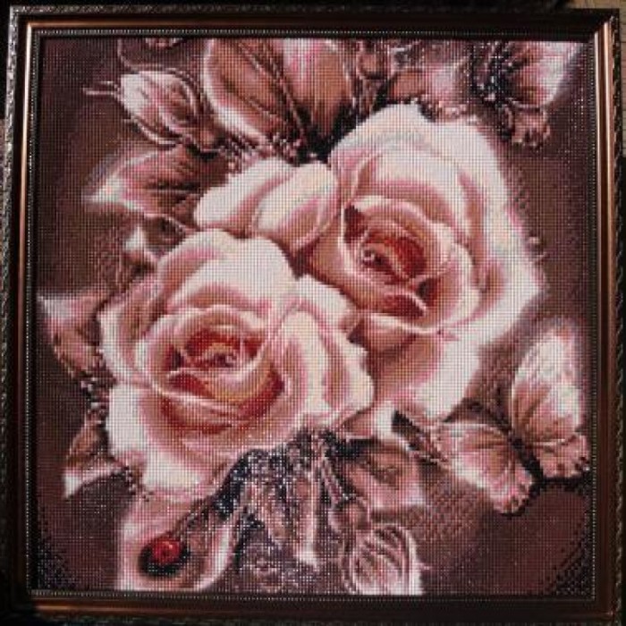 Алмазна вишивка (набір) "Карамельні троянди" (DM-185)