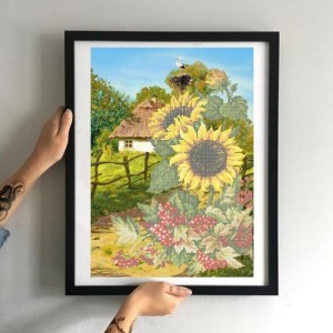 Схема картини Золота Підкова ЗПП-004 "Батьківська хата" для вишивання бісером на шовку