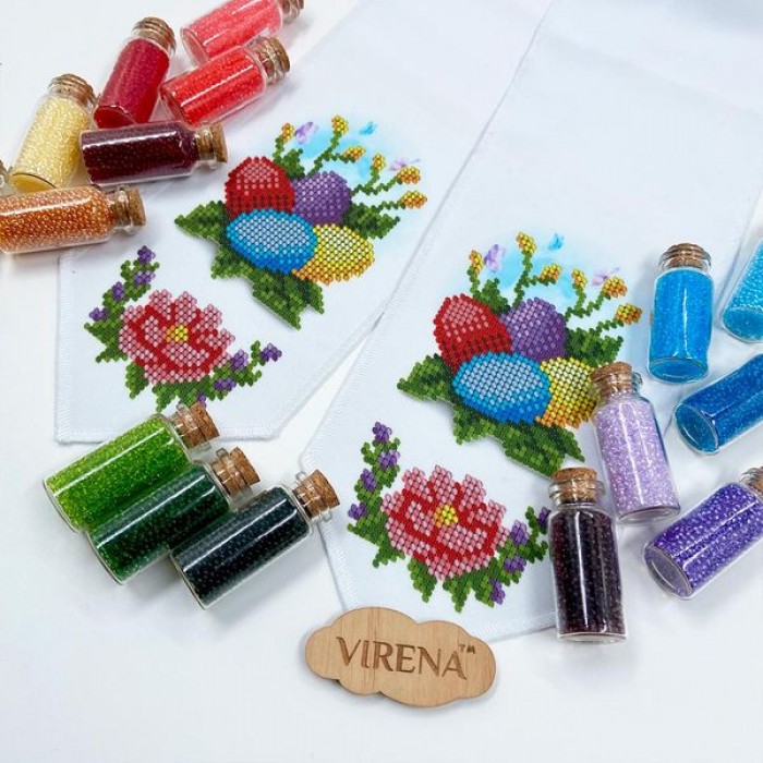 Бант з кольоровими крашанками для вишивання бісером (БК-084)