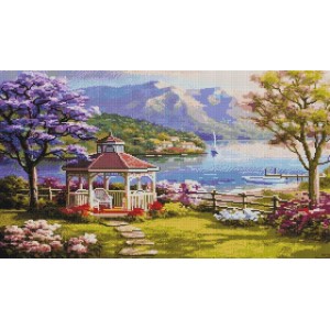 Алмазна мозаїка "Краєвид з альтанкою" 40х70 SS813
