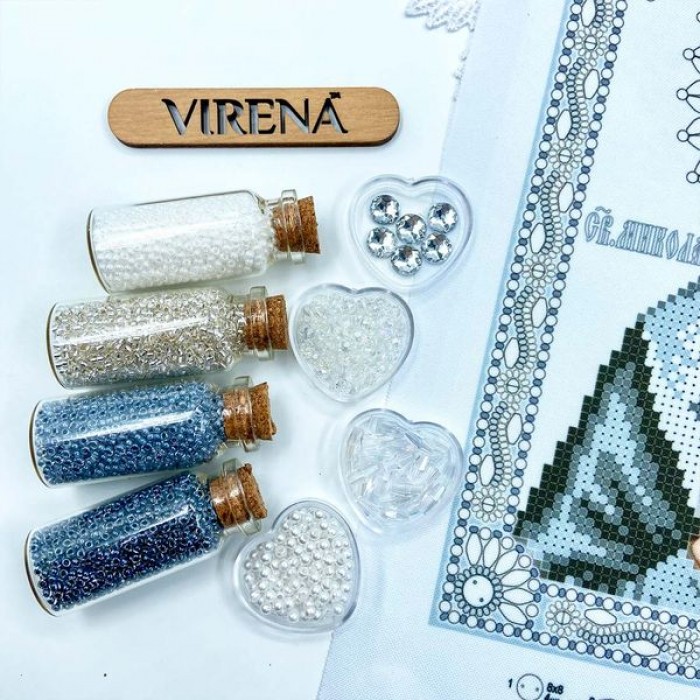 Схема для вишивки бісером "Святий Миколай" в сріблі (А4Р-661)