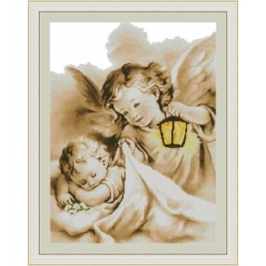 Алмазна мозаїка 40х50 "Ангел хоронитель" SP073