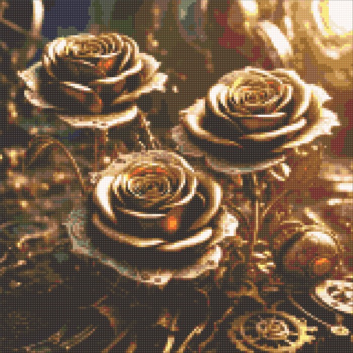 Алмазна вишивка (набір) "Золоті троянди" (DM-483)