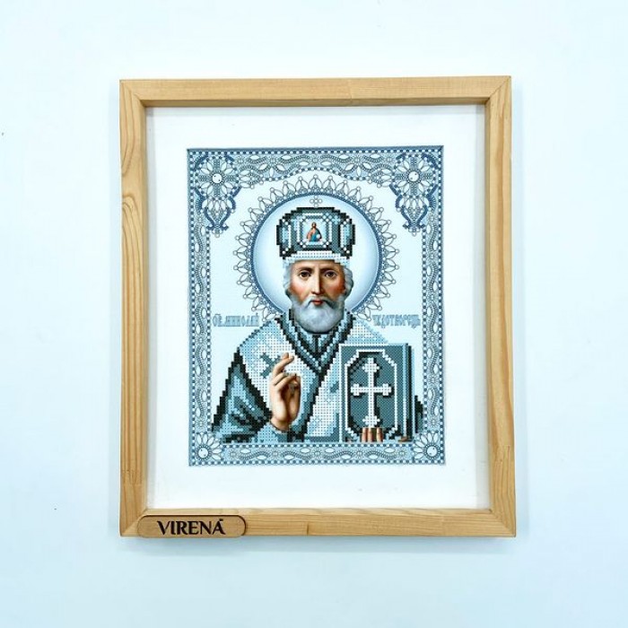Схема для вишивки бісером "Святий Миколай" в сріблі (А4Р-661)