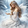 Алмазна мозаїка ColorArt 40х40 "Дівчина ангел" + голограмні алмазики FS1413