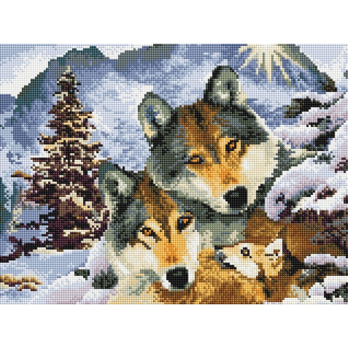 Алмазна мозаїка ColorArt 30х40см "Вовки" ST406