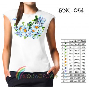 Блузка жіноча без рукавів БЖ-051. Заготовка під вишивку
