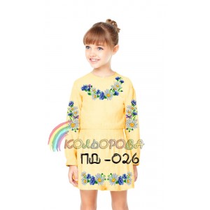 Плаття дитяче з рукавами (5-10 років) ПД-026. Заготовка під вишивку