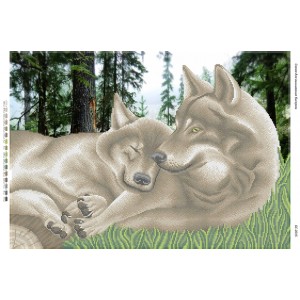 БС-2015 Пара вовків. Схема для вишивки бісером