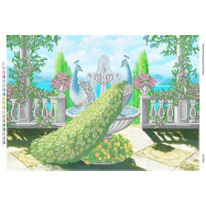 БС-2033 Павичі. Схема для вишивки бісером