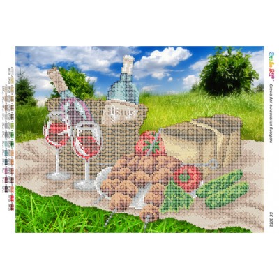 БС-3051 Пікнік (частк. вишивка). Схема для вишивки бісером