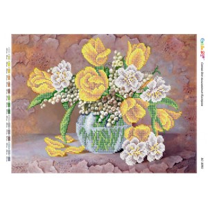 БС-3095 Натюрморт з тюльпанами (частк. вишивка). Схема для вишивки бісером