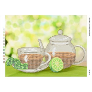БС-3143 Натюрморт з чаєм. Схема для вишивки бісером
