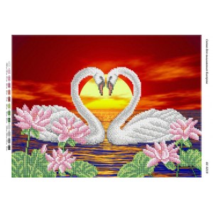 БС-3219 Лебеді (частк. вишивка). Схема для вишивки бісером