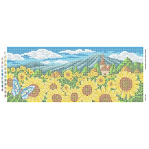 ПМ-4029 "Соняшникове поле". Схема для вишивки бісером