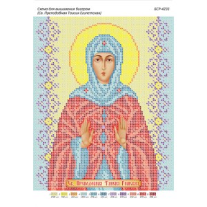 БСР-4231 Св. Преподобна Таїсія Єгипетська. Схема для вишивки бісером