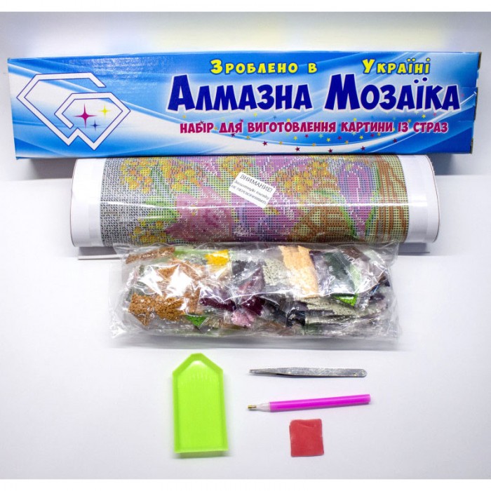 Алмазна вишивка (набір) "Корзина з білими тюльпанами" (DM-475)