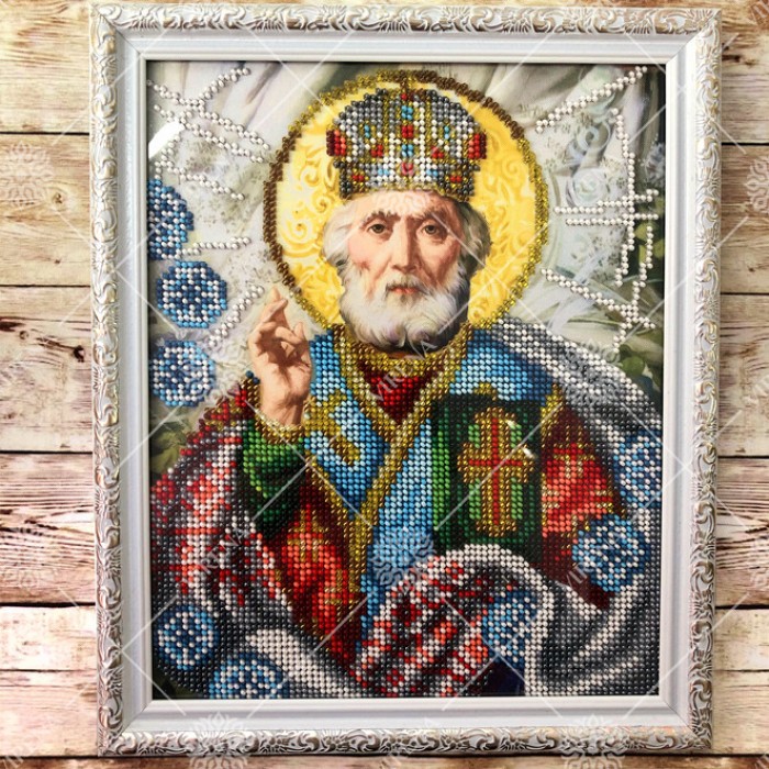Схема для вишивки бісером за мотивами ікони О. Охапкіна "Святий Миколай Чудотворець" (А4Р-206)