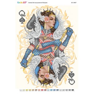 БС-3407 Дама (частк. вишивка). Схема для вишивки бісером
